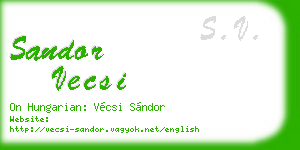 sandor vecsi business card