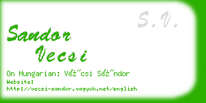 sandor vecsi business card